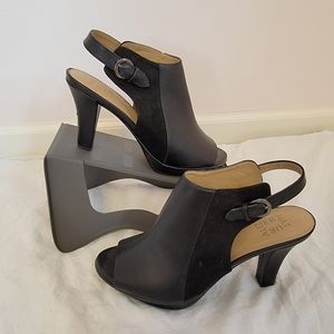 Black Naturalizer peep toe slingback heels size 9
